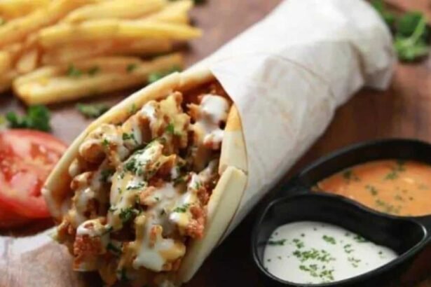 Delicious paneer swarma