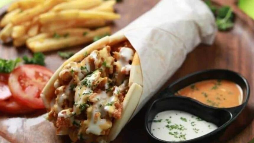 Delicious paneer swarma